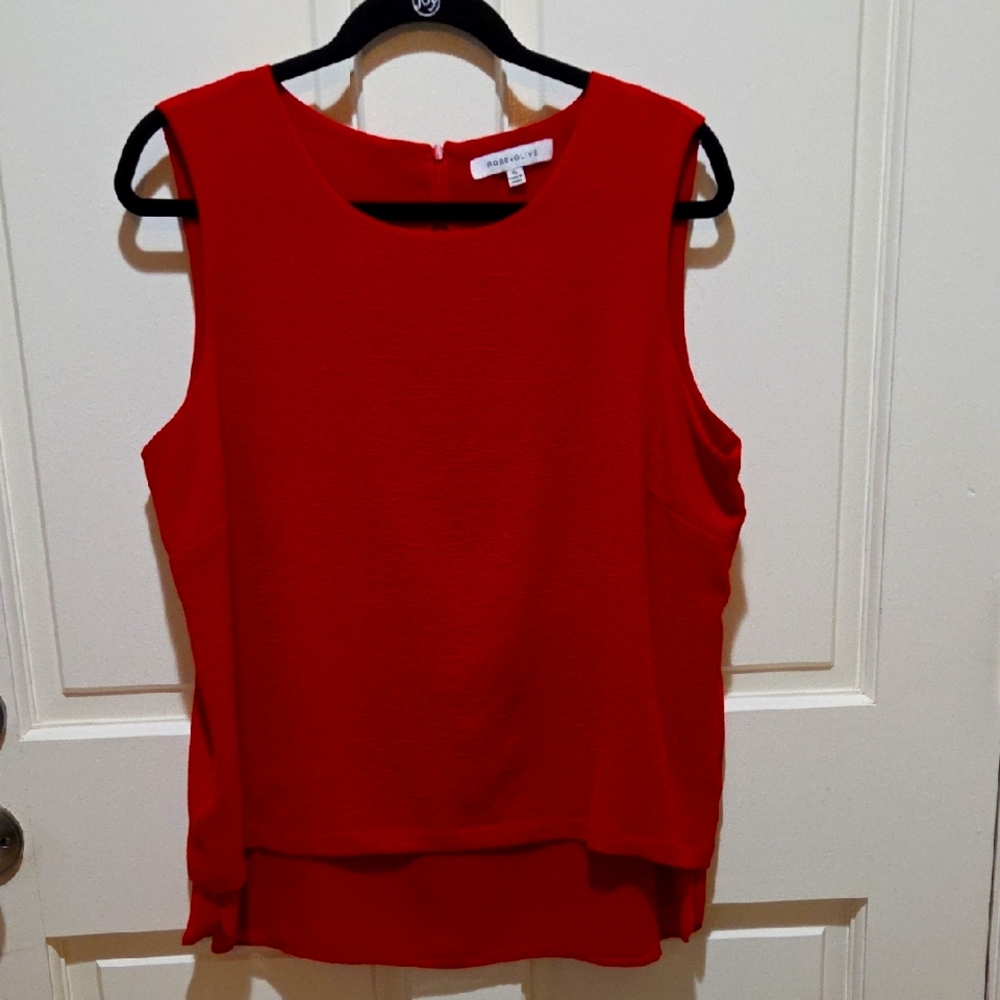 Rose + Olive Red Sleeveless Top